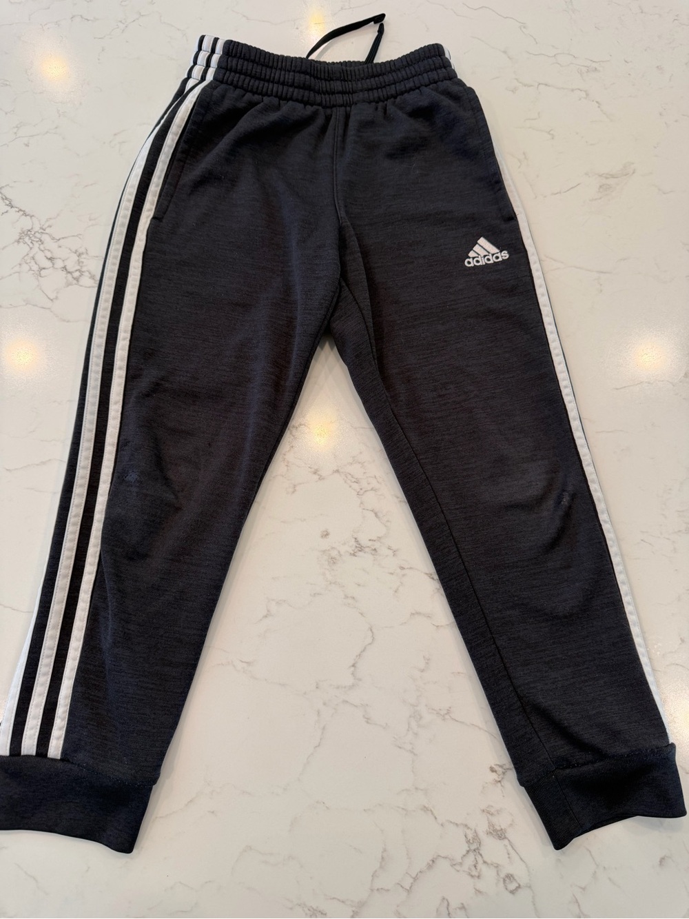 adidas Black Joggers with White Side Stripes
